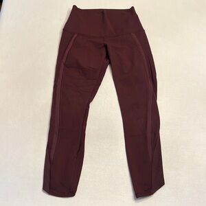 Lululemon Burgundy Lasercut Leggings